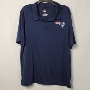 Majestic XL Navy Patriots Polo Shirt